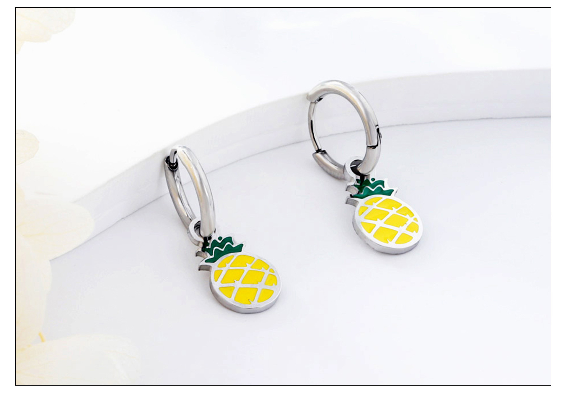 Women'S Gender 1 Pair Sweet Simple Style Fruit Stainless Steel Fruit Plating Drop Earrings