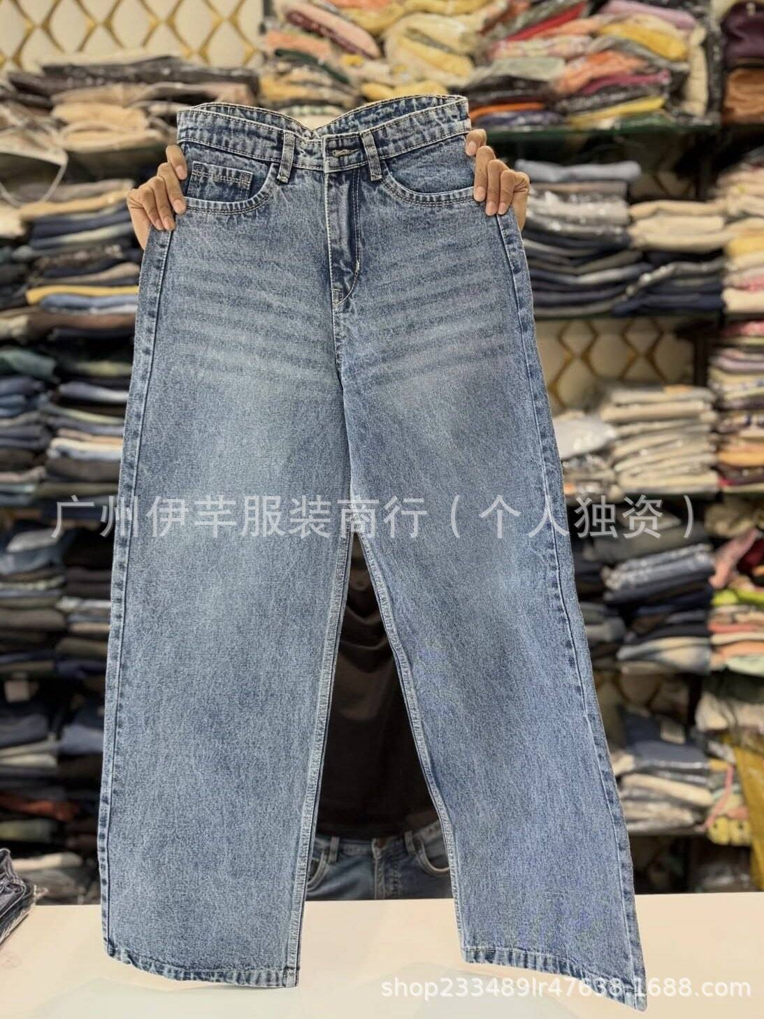 Women Jeans High-Quality Straight-Leg Women's Jeans Wide-Leg Pants Factory Wholesale in Stock Wholesale