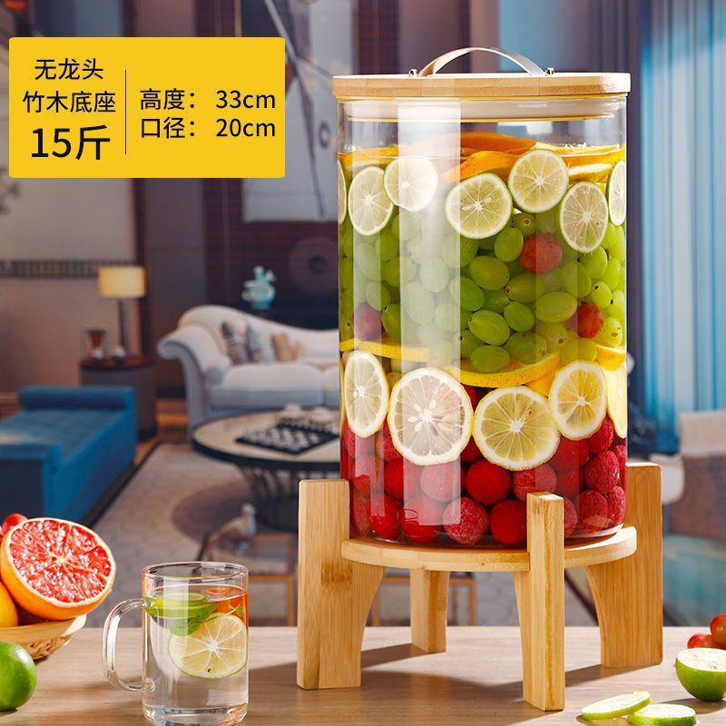 耐高温玻璃青梅泡酒瓶带龙头泡酒坛葡萄酿酒瓶可乐饮料密封罐中高|undefined