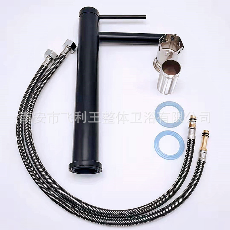 Paint black heightened wash basin hot and cold faucet wash basin wash basin bathroom household counter basin faucet