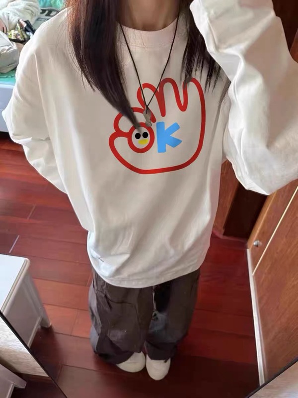胖mm美式慵懒风黑色大码长袖T恤女春秋设计感小众纯棉打底衫上衣|undefined
