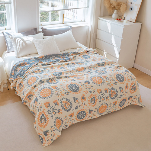 UG73 Bohemian towel quilt pure cotton adult six-layer gauze summer towel blanket cotton home old-fashioned