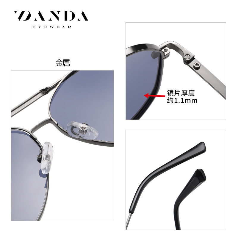 Nuevas gafas de sol polarizadas de conducción de los hombres a prueba de UV gafas de sol JS8557 piloto doble haz gafas de sol de moda