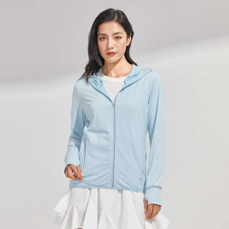Chaqueta de Protección Solar con Capucha de Poliéster UPF50+ Transpirable
