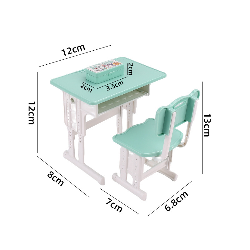 6分の子供の部屋の部品の子供のままごとのおもちゃのミニ学習の机のシミュレーションの模型の小さい置物は縮みます。|undefined