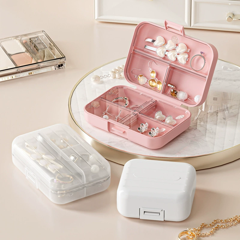 Путешествие простой стиль портативный компактный ювелирный ящик для хранения кольца серьги ожерелье серьги ювелирные изделия