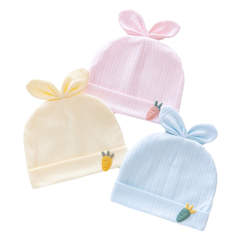 Baby hat spring and autumn cotton 0-3 months baby halogen door cap double newborn baby boneless fetal cap wholesale