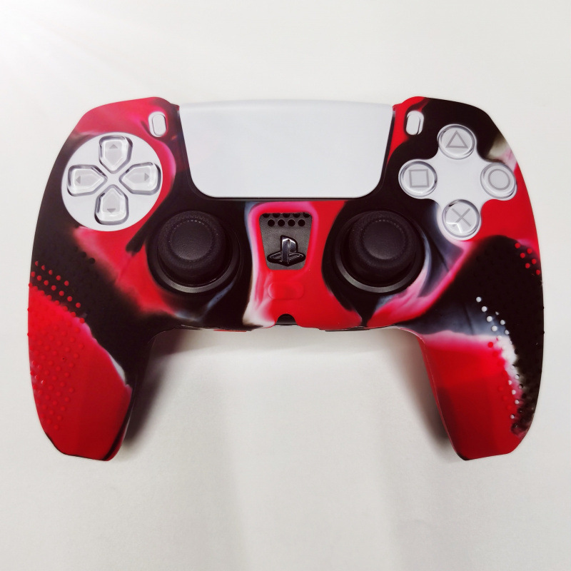 Adecuado para Black Myth Goku PS5 Gamepad Funda protectora de silicona con puntos antideslizantes Puro color mezclado camuflaje inalámbrico