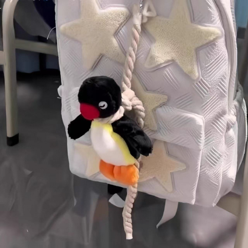 pingu钥匙扣创意吊索摆烂企鹅包包挂件搞怪毛绒玩偶汽车装饰公仔|undefined