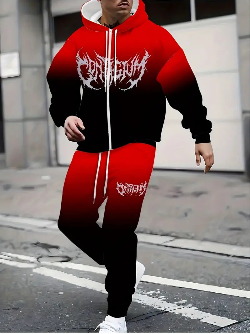 Camping al aire libre ligero y cómodo cremallera chaqueta de manga larga pantalones hogar suelto diario de dos piezas MF008-ML1