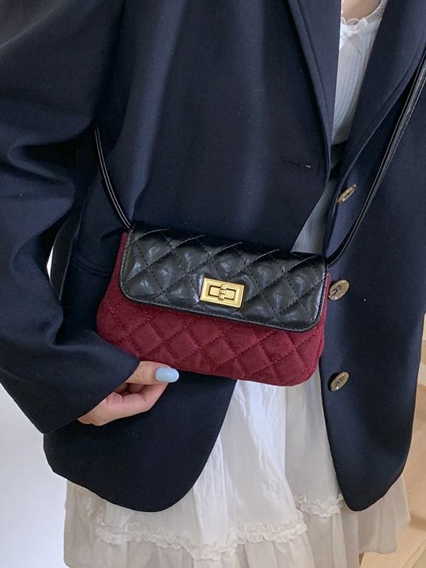 Bolso de mujer 2025 nuevo estilo Xiaoxiao Ling color contraste mochila de textura de lujo ligero de alto nivel bolso de hombro pequeño
