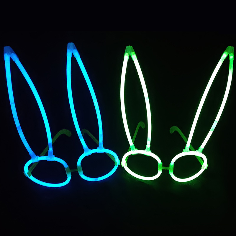 Fábrica directa de gafas de conejo luminoso regalos de vacaciones padres e hijos fiesta de cumpleaños de moda creativa juguetes luminosos DIY