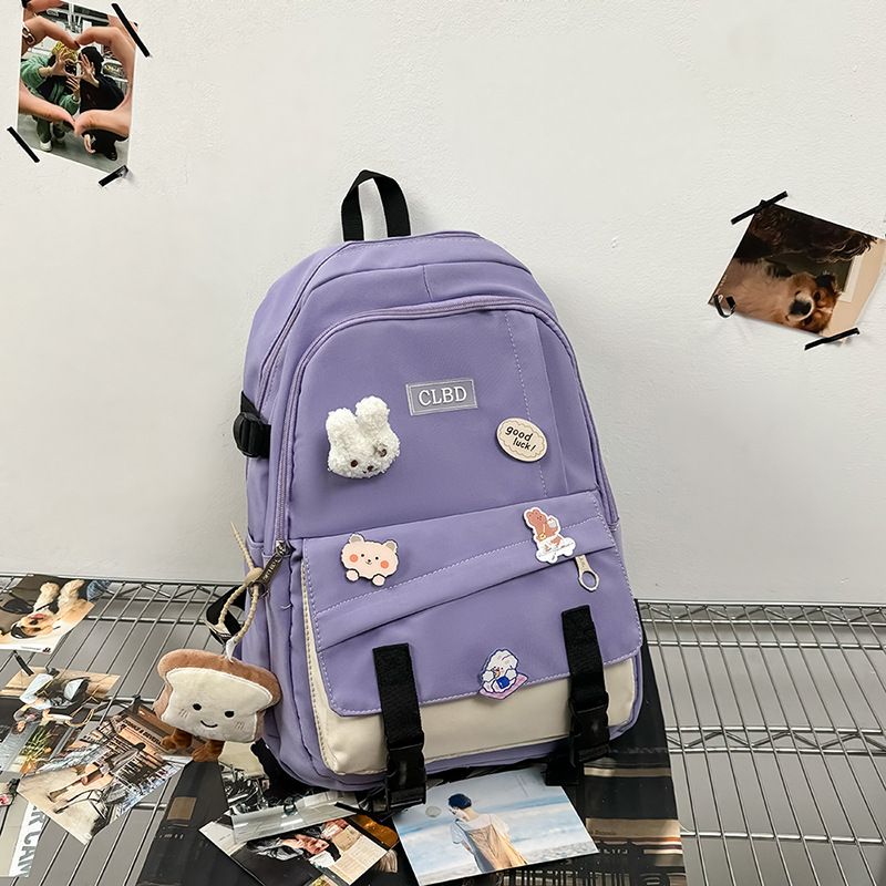 Nueva versión coreana de la mochila escolar japonesa de gran capacidad Harajuku para estudiantes de secundaria, mochila para clase