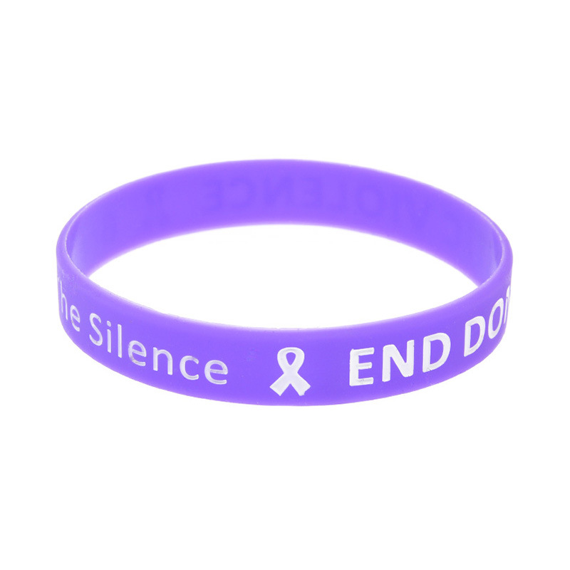 新 End Domestic Violence Break The Silence反家暴励志硅胶手环