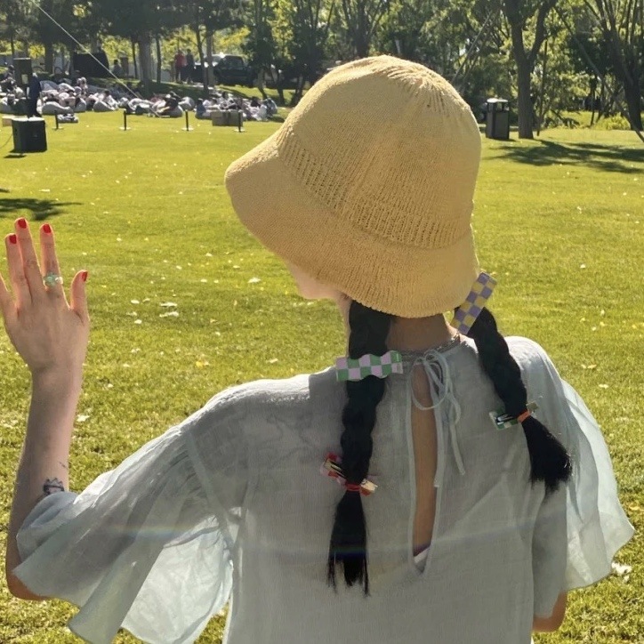 8g Weight Headwear Classification Birthday Occasion Waves Pattern Women'S Gender Simple Style Style White, Pink, Purple, Red, Green Color Hit Color Checkerboard Lattice Wave Shape Duckbill Clip Wholesale Nihaojewelry 2