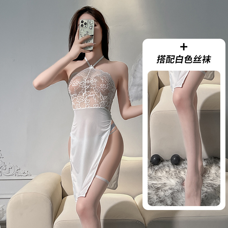 흰색 + 흰색 좁은 스타킹