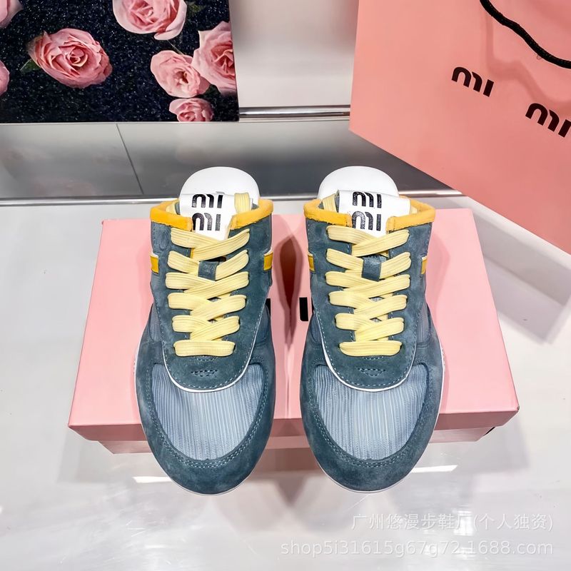 mi*mi*拼色软底德训鞋女2025新款时尚百搭平底半拖复古休闲阿甘鞋|undefined
