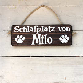 木质个性化宠物挂牌宠物装饰挂牌展示狗狗屋地方标志狗狗墙壁铭牌
