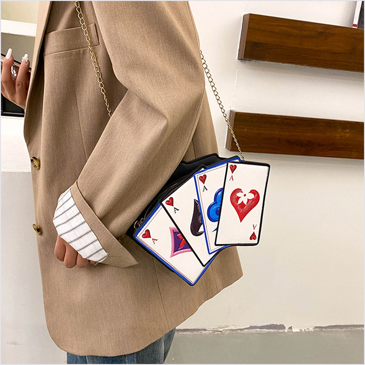 Fashion Poker Clashing Color Chain Messenger Bag Wholesale Nihaojewelry display picture 9