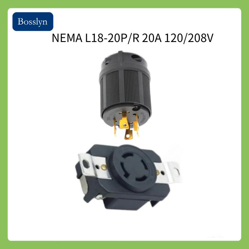 NEMA L18-20美式四孔插座 20A 120/208V美标工业机柜暗装插座
