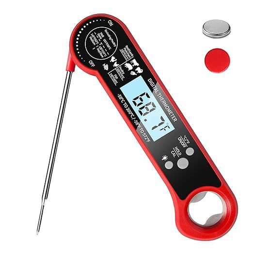 New Folding Food Thermometer Digital Automatic Rotating Kitchen Meat Instant Waterproof Electronic Probe