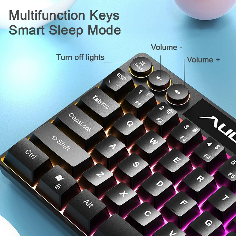 Проводная игровая клавиатура (AULA) F3061, 61 клавиша, мембранная, RGB, компактная 60%