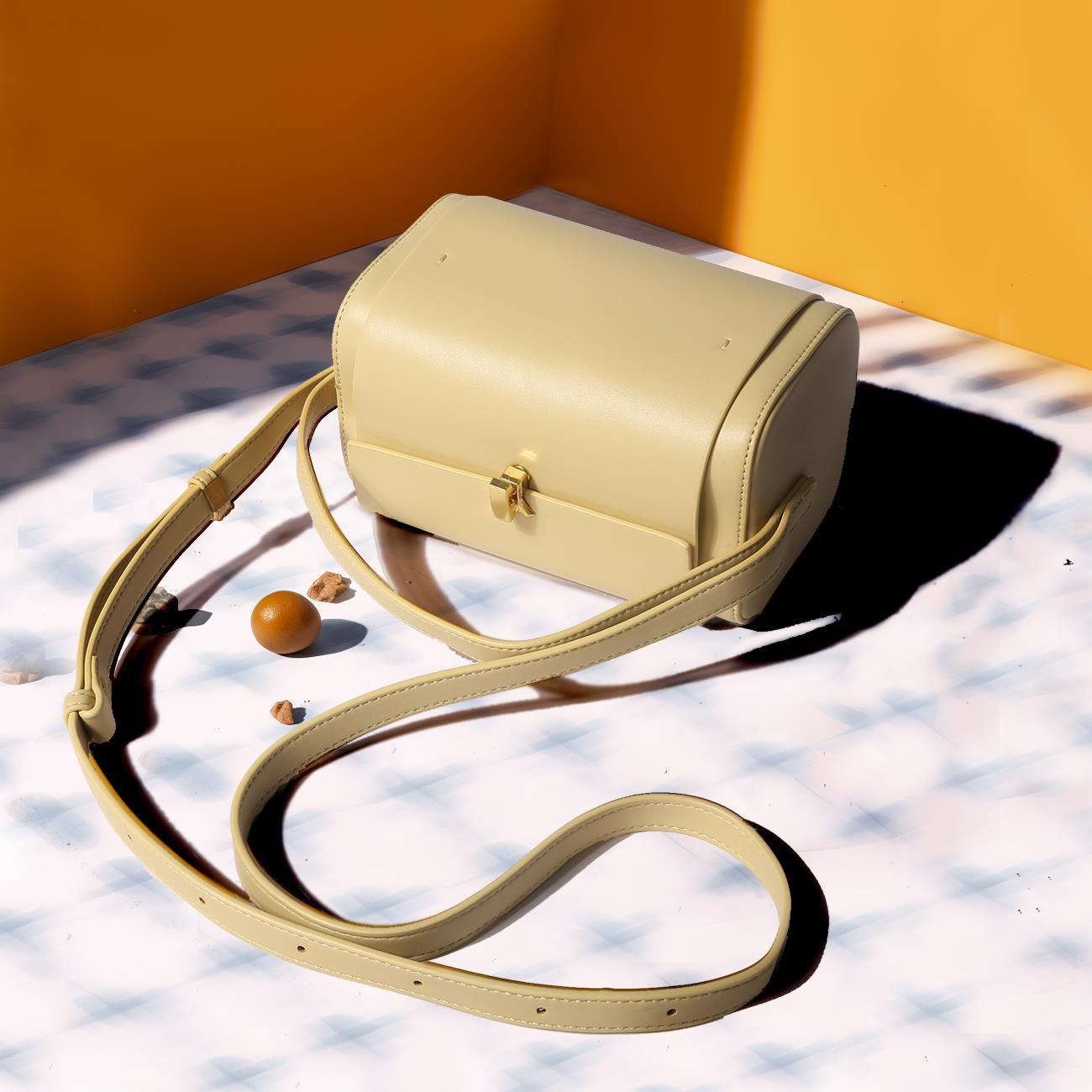 包包女新款2025高级质感小众巴西莓紫波士顿盒子小方包单肩斜挎包 - Thumbnail 2