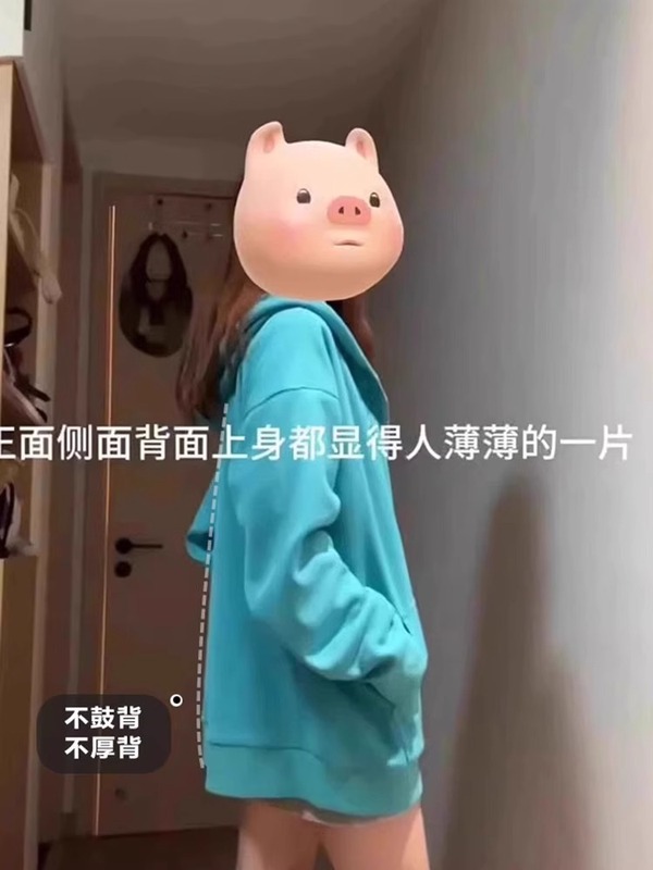 湖蓝色连帽卫衣2025新款小众外套女春秋chic上衣韩系穿搭即墨卫衣|undefined