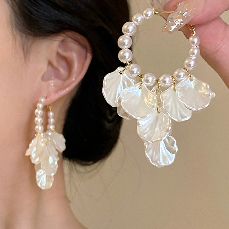 Серьги Baoyu bow & flower коллекция, французский лёгко-люкс стиль с жемчужной отделкой