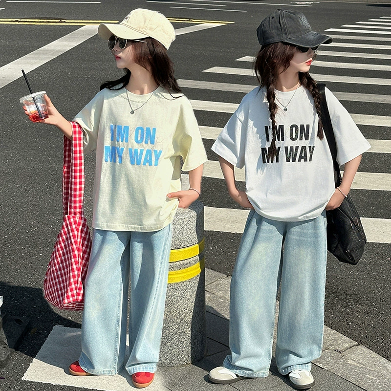 Summer children's cotton T-shirt, for import, for teenagers