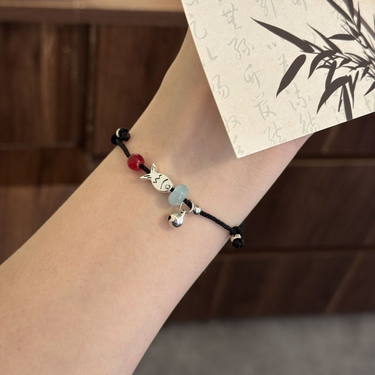 Loveable Fish Yuelong Gate Bell Bracelet Shore Red Rope Koi Couple's Best Friend Hand Rope Chinese Style Woven Transporter Bracelet