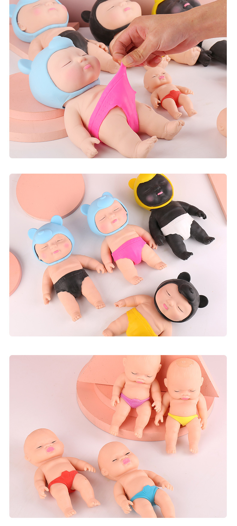 Tpr Unzip Cute Baby Squeeze Tricky Soft Rubber Rebound Toy display picture 1