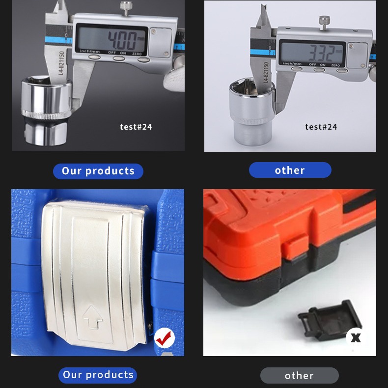24 치아 37 조각 세트 렌치 교체 가능한 자동 수리 세트 하드웨어 도구 상자 공장 직접 도매