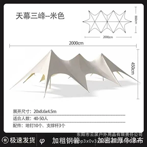 Camping Outdoor Canopy Tent Extra-Large Camp Use Wanzhongshan Sunshade Rainproof Single Peak Double Peak Leisure Sunshade Shelter