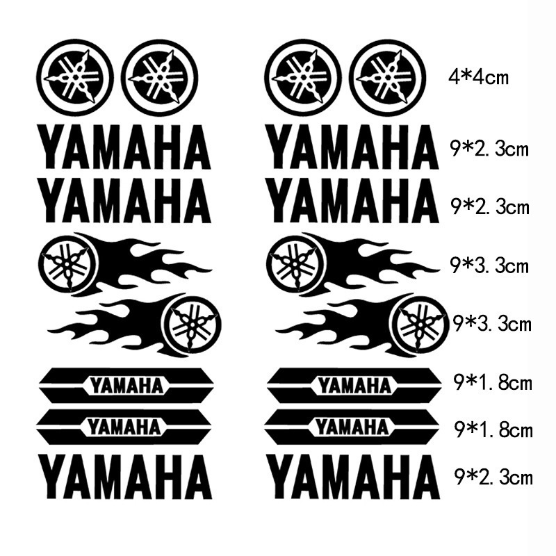 Cross-Border Factory Direct Sales Wholesale Hollow-Out Car Stickers Yamaha Motorcycle English Logo Stickers Modified Car Body Stickers