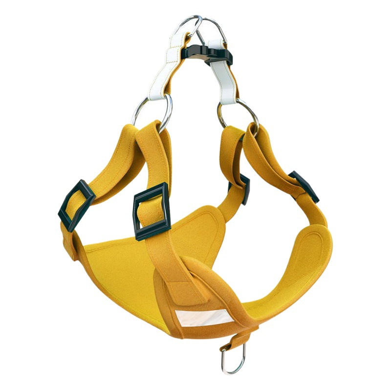 Suede reflectante correa para el pecho del animal doméstico mediano y pequeño perro chaleco perro correa para el pecho gato mascota cuerda de tracción perro cuerda para caminar