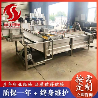 全自动高压喷淋式芒果百香果清洗设备不锈钢果蔬气泡清洗机流水线