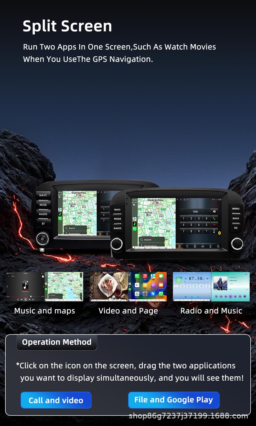 Suitable for 01-11 Mercedes SL R230 7inch Universal Android Car Navigation with Integrated Reverse Camera and Carplay