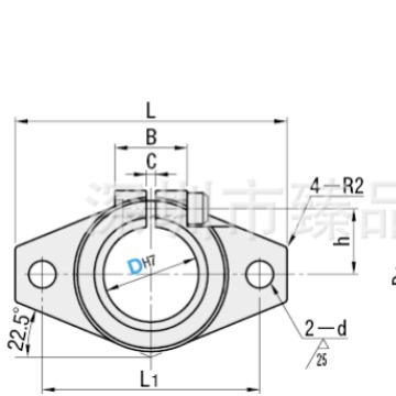 供应1061导向轴支座法兰型开口型（精密铸造件）长导向型SHFTL