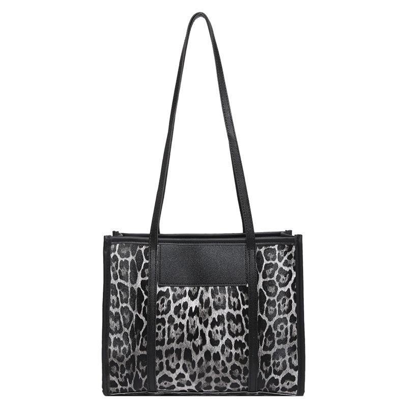 La moda de este año con estampado de leopardo de gran capacidad 2024 nueva tendencia casual de otoño bolso de mensajero de un solo hombro suave