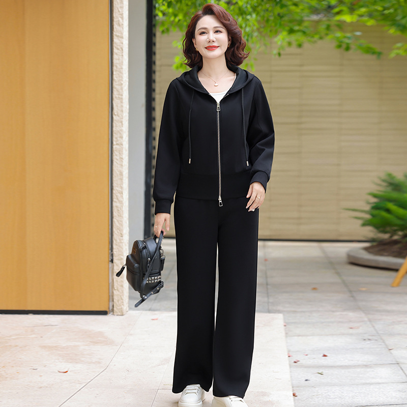 中老年女春秋上衣外套运动服两件套2025新款洋气妈妈秋装休闲套装|undefined