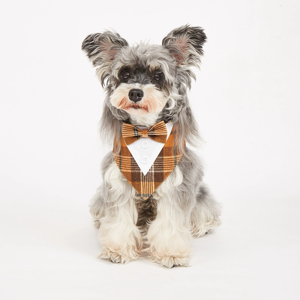 Tanpopo трансграничный новый продукт на День Благодарения для домашних животных в клетку, красивый бантик, полотенце для слюны для собаки, треугольное полотенце