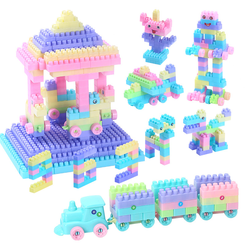 Kindergarten ensamblado bloques de construcción de partículas grandes juguetes educativos niños y niñas ensamblados DIY bloques de construcción de partículas pequeñas Juguetes