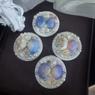 天然海螺贝壳镜子海洋风镜子海洋文创伴手礼创意礼品海边纪念品