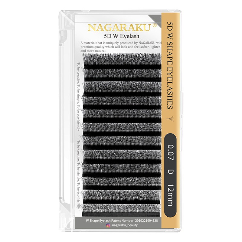 NAGARAKU 0,07 W tipo 3D4D5D6D injerto pestañas suaves y gruesas no fácil de perder raíz acabado trébol flor abierta