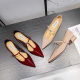 Su Yinyin Same Style Temperament Pointed Single Shoes Women's Thick Heel 2024 New Commuter Work Shoes Women's Shallow Mouth Bridesmaid Shoes