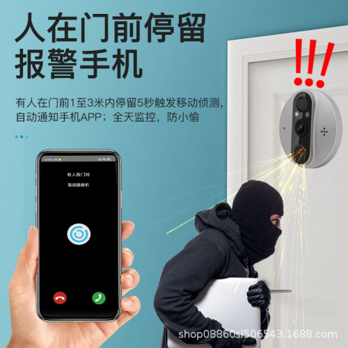 Doodle Smart Electronic Doorbell Security Camera Home Remote Phone Anti-theft Doorbell with Display Screen