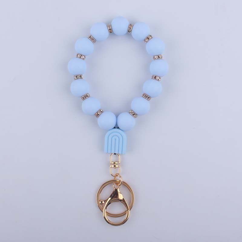 Holiday, Daily Occasion Artistic Solid Color Alloy Silica Gel Beaded Women's Keychain