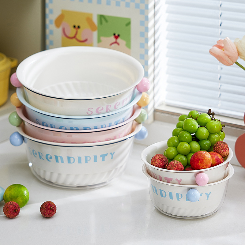 Kitchen Double-Layer Draining Basket, Trendy and Stylish Vegetable Washing Basin Draining Basket, Large Capacity Fruit and Vegetable Washing Basket for Kitchen Use