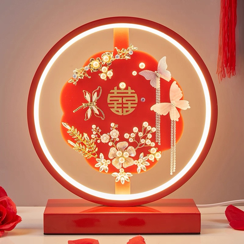 2025新款结婚台灯婚房床头灯卧室新娘陪嫁灯送新闺蜜人新婚长明灯